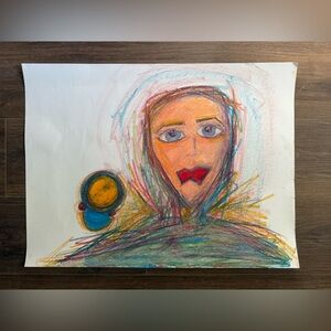 “A Man With Thoughts” oil pastel 18x24”